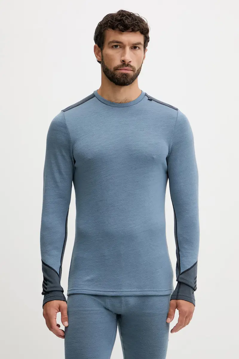 longsleeve funzionale in cotone LIFA MERINO colore nero 49364 Blu