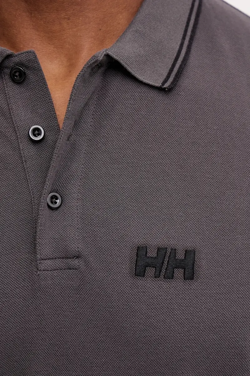 polo in cotone colore grigio miniatura 5