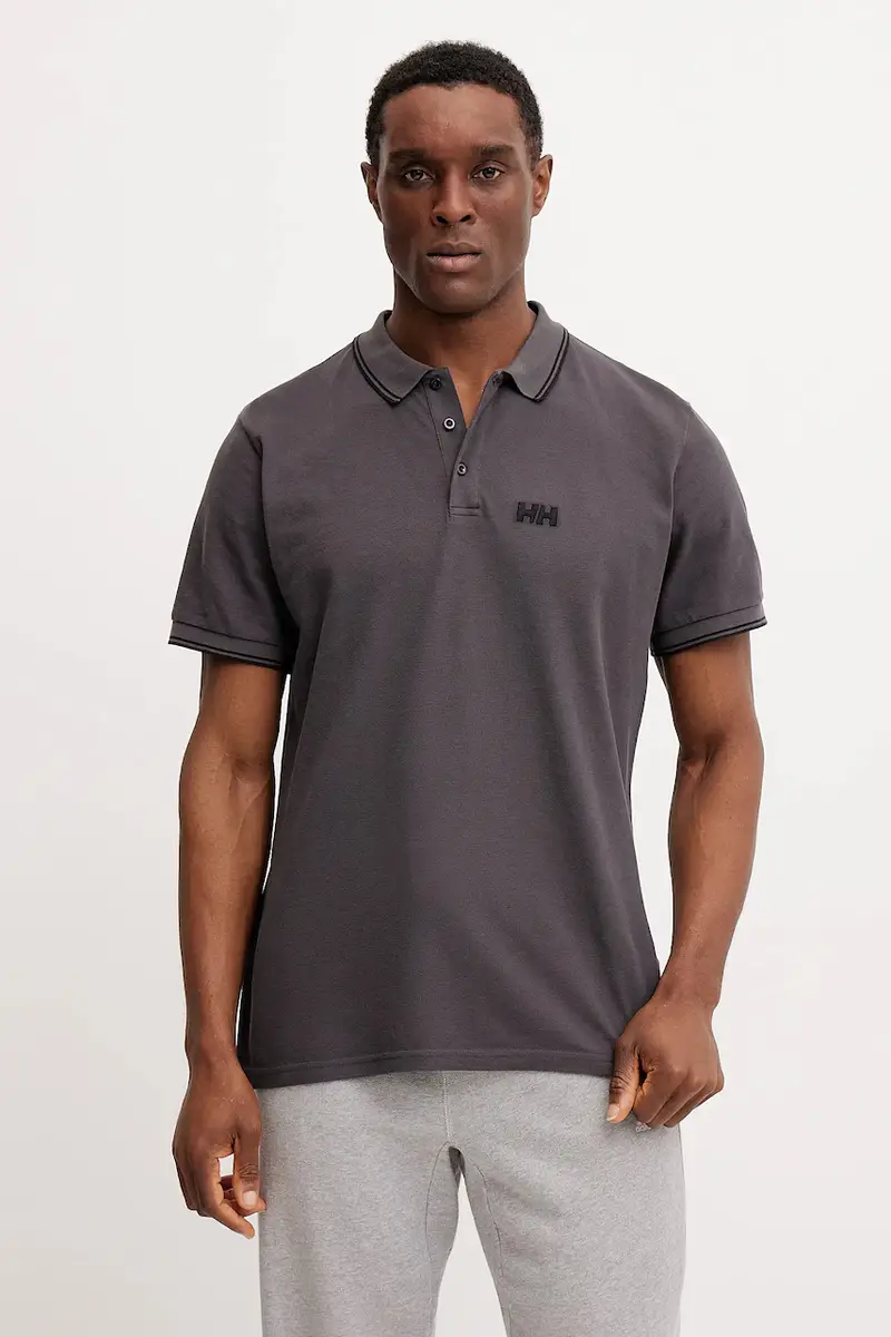 polo in cotone colore grigio