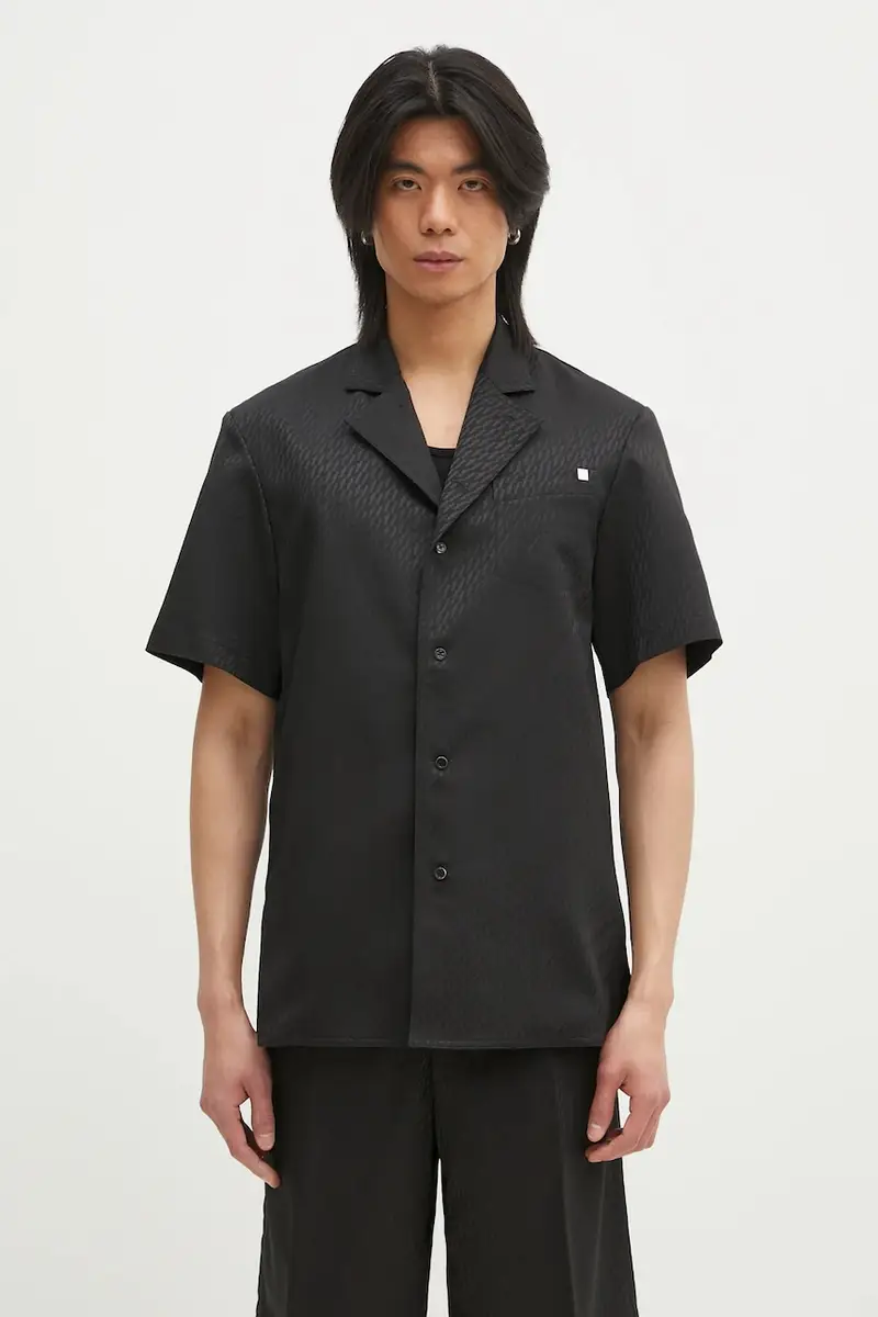 Calvin Klein Jeans camicia in misto lana Modest Ss Sh.Tonal J colore nero O10HM506