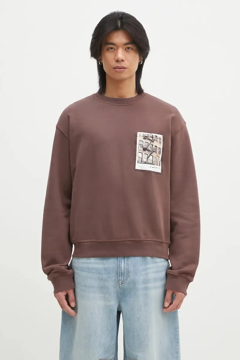 felpa in cotone Pstcard Cr Bk.Cmbd 1 uomo colore marrone O10HM524