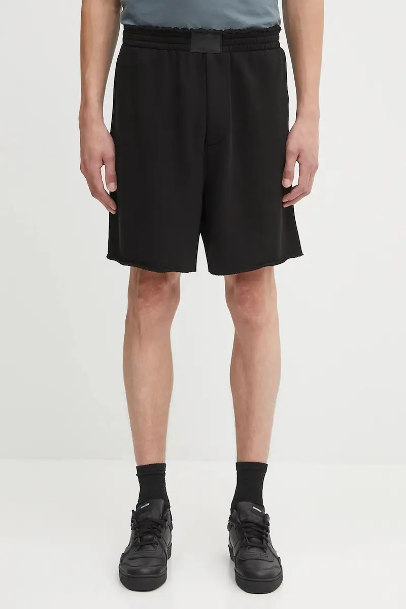 pantaloncini in cotone uomo colore nero P02HM206