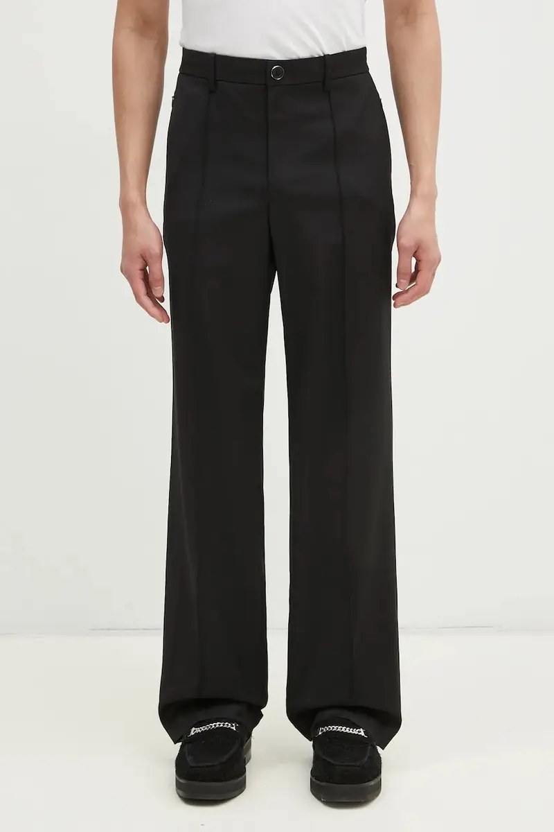 pantaloni in lana Relaxed Trouser.Suit colore nero O09HM205