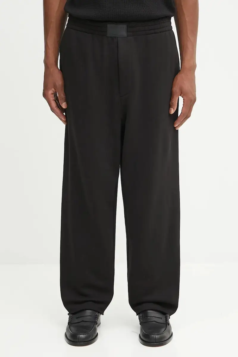 pantaloni tuta di cotone uomo colore nero P02HM203