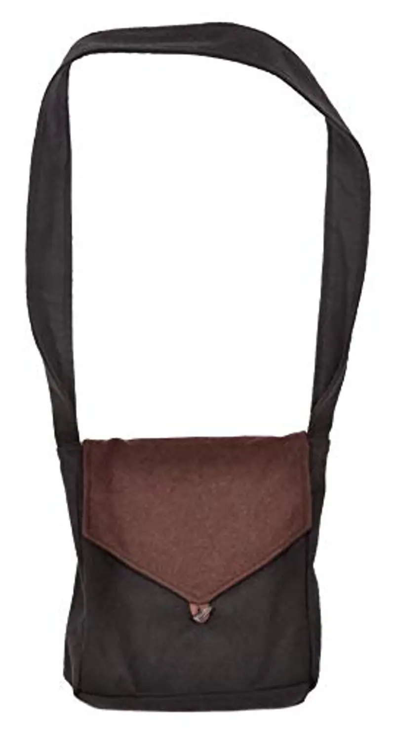 HEMAD Borsa medievale Dwain in feltro di lana nero-rosso, nero-verde, nero-marrone, nero-blu avvolgimento LARP miniatura 2