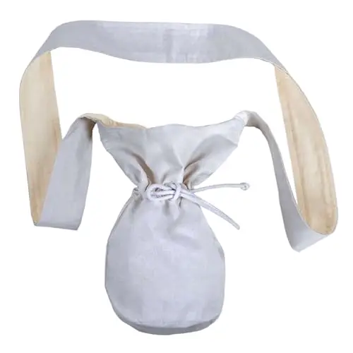 HEMAD Mantelle Borsa Piccola - Cotone/Lino Look Abbigliamento Medievale, bianco, Minimal