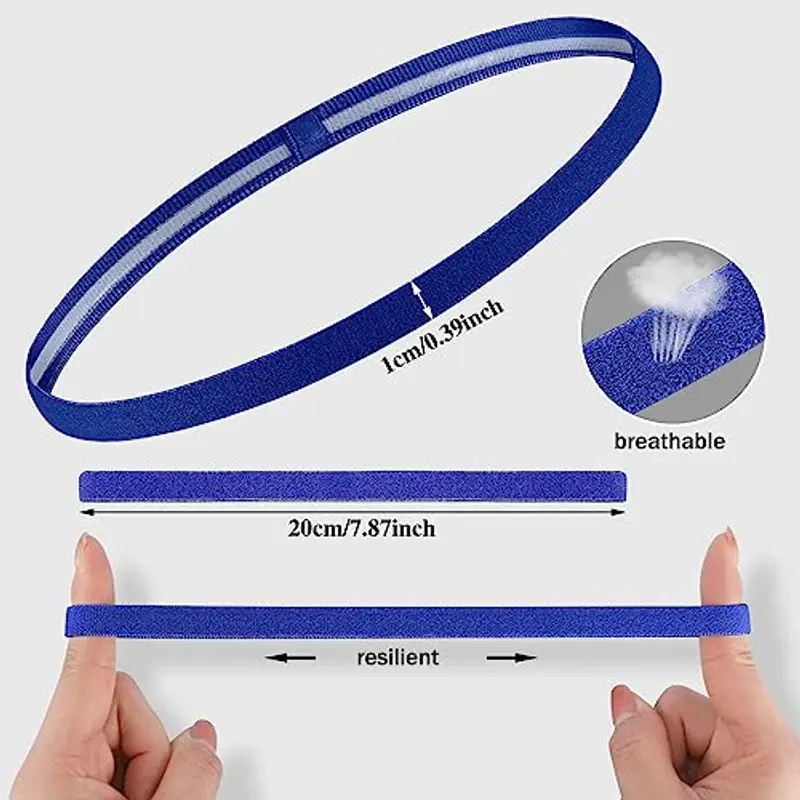 Hemiks 6 cerchietti per capelli da uomo, 6 colori, fascia elastica per ragazzi, sport, antiscivolo, per bambini, per yoga, calcio, jogging miniatura 2