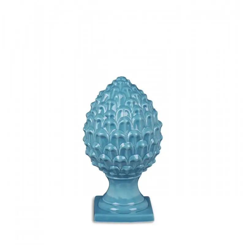 Vaso Decorativo Pigna In Porcellana Azzurra - Henriette