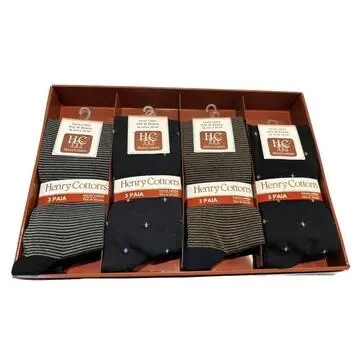 Calzini LUNGHI uomo in filo di Scozia Henry Cottons HM311 TRI-PACK