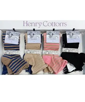 Calzino corto donna in cotone elasticizzato Henry Cottons HF516 TRI-PACK