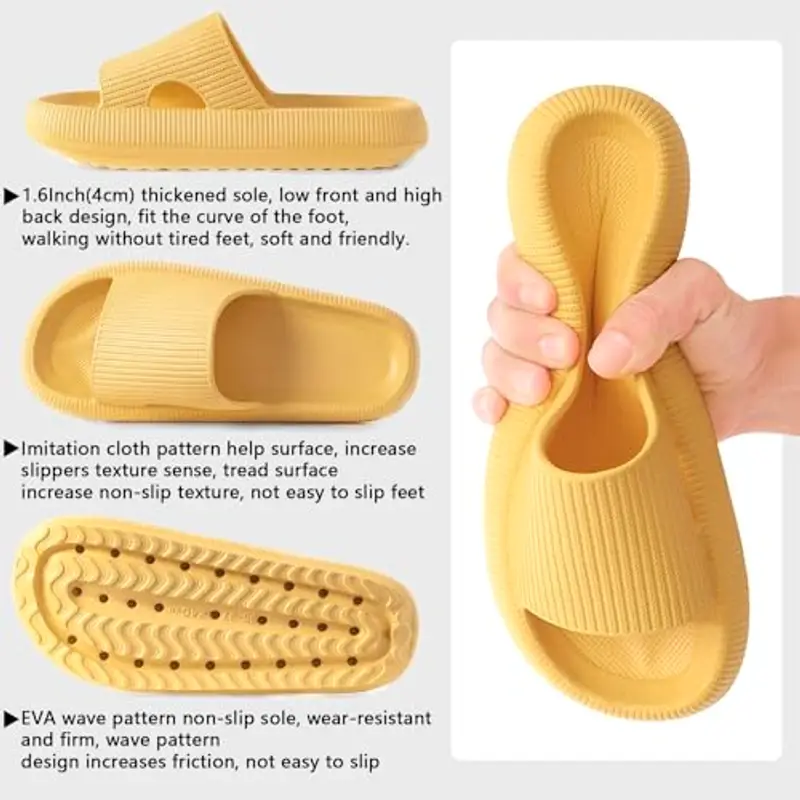 HEOAARG Pantofole Uomo Giallo 1905599 miniatura 2