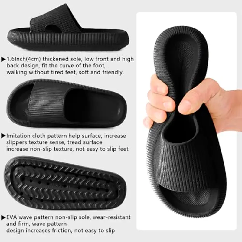 HEOAARG Pantofole Uomo Nero 1607576 miniatura 2