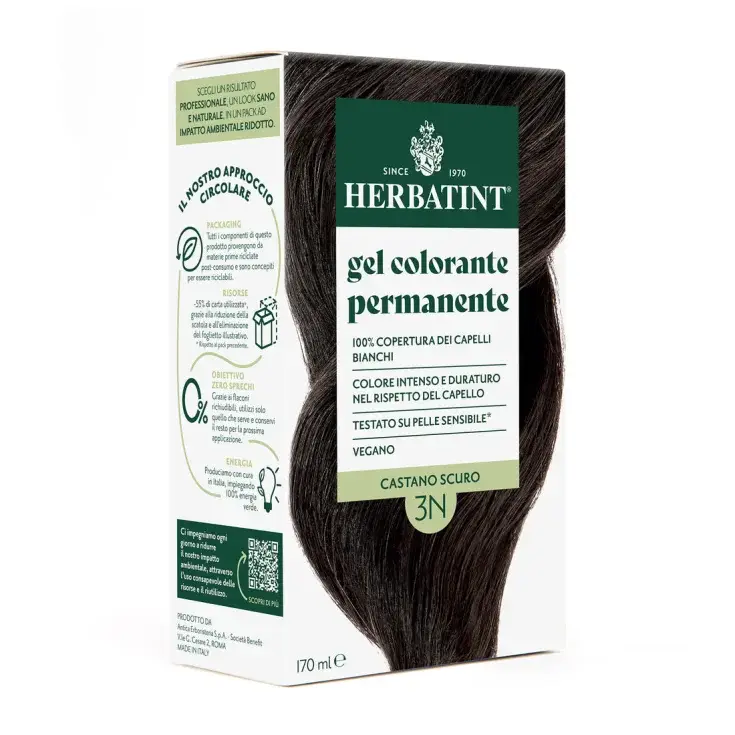 Gel Colorante Permanente Castano Scuro 3N Herbatint 170ml