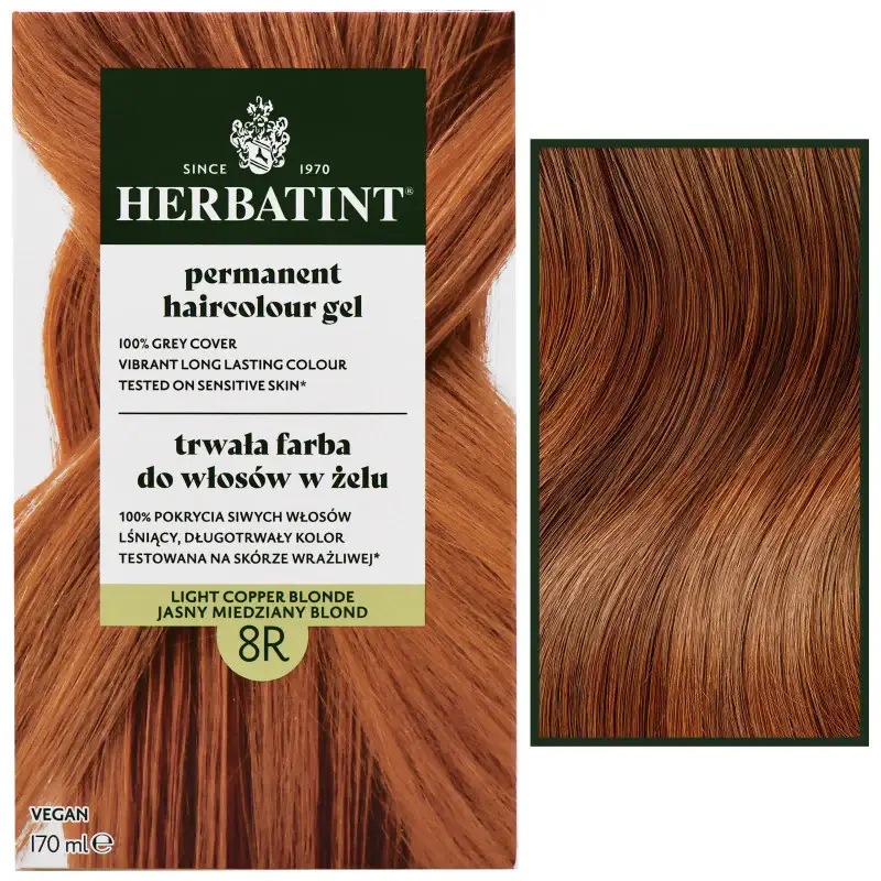 Gel Colorante Permanente per Capelli 170ml 8R | Biondo Rame Chiaro