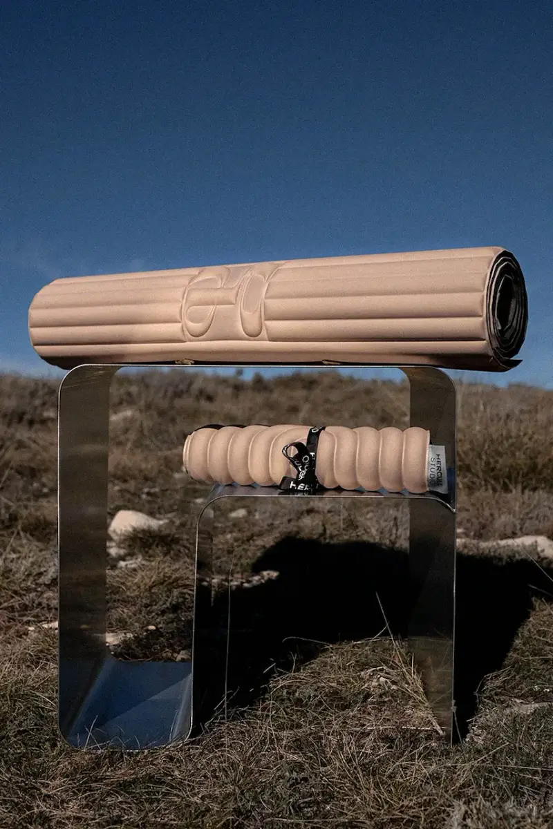 tappetino per esercizi portatile 37 x 58 x 0, 8 cm Beige miniatura 3