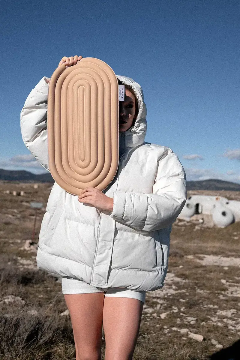 tappetino per esercizi portatile 37 x 58 x 0, 8 cm Beige miniatura 4