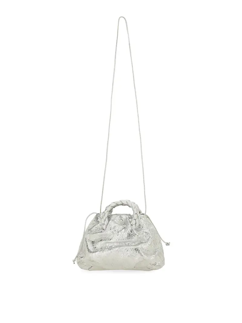 Borsa metallizzata increspata Bombon Argento