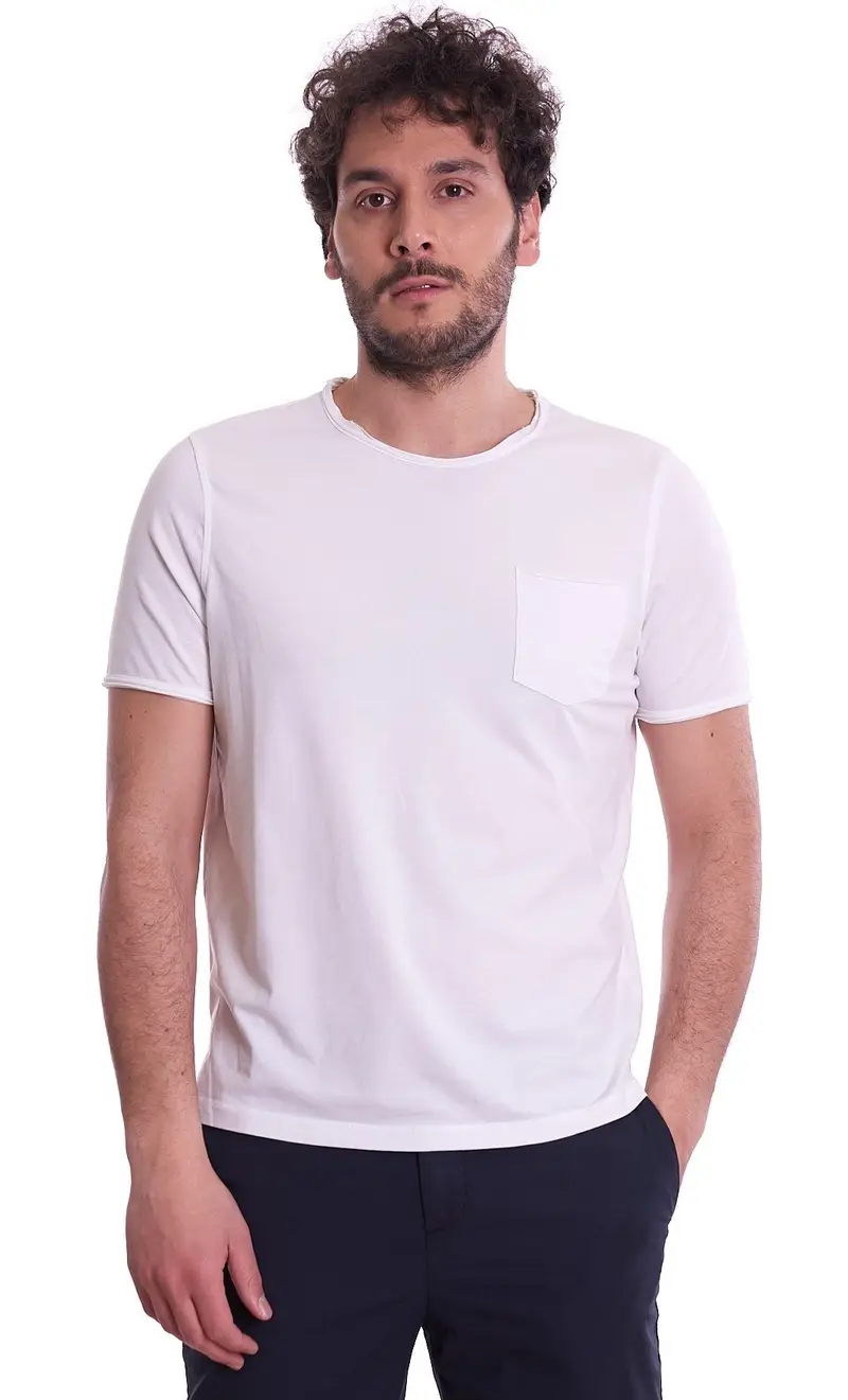 T-shirt heritage con taschino stretch, colore bianco