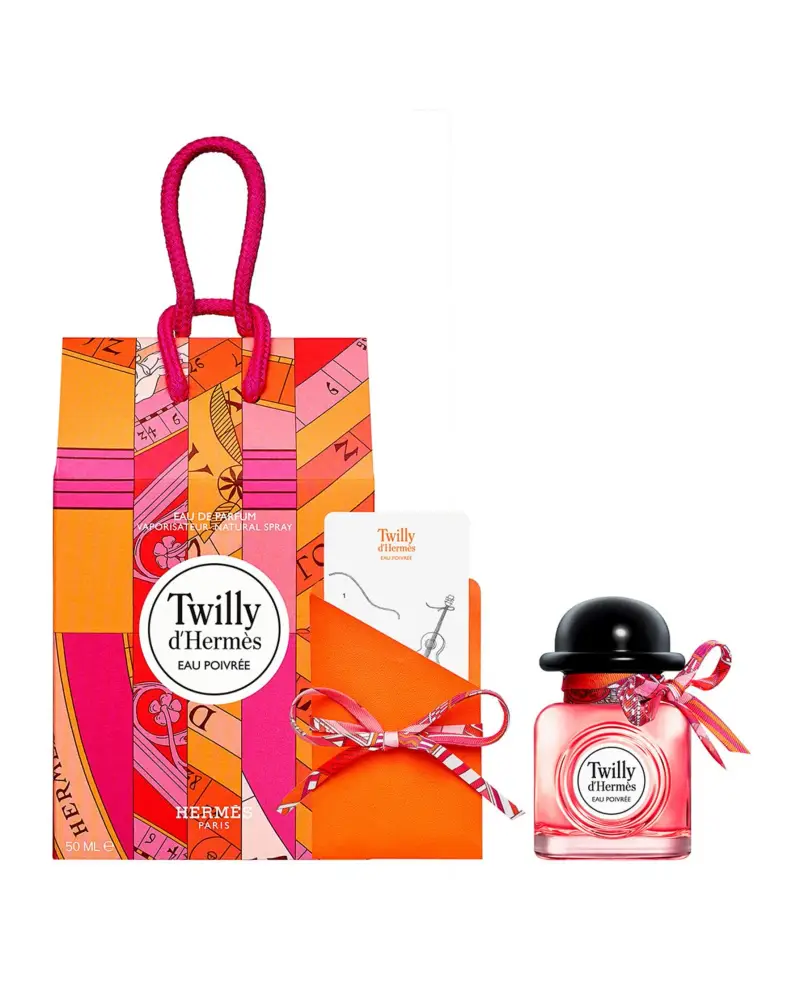 Set Hermes Twilly d Hermes Eau Poivree Eau de Parfum da donna 50 ml + Twilly d Hermes Eau Poivree Sciarpa tessile Mini da donna