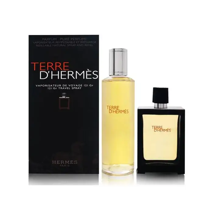 Terre d Hermes Eau de Parfum Spray Ricaricabile 30ml Set di 2 Pezzi