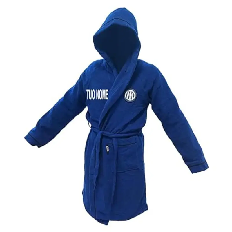 HERMET SRL Accappatoio Inter Ufficiale Microspugna Adulto Bambino Personalizzabile