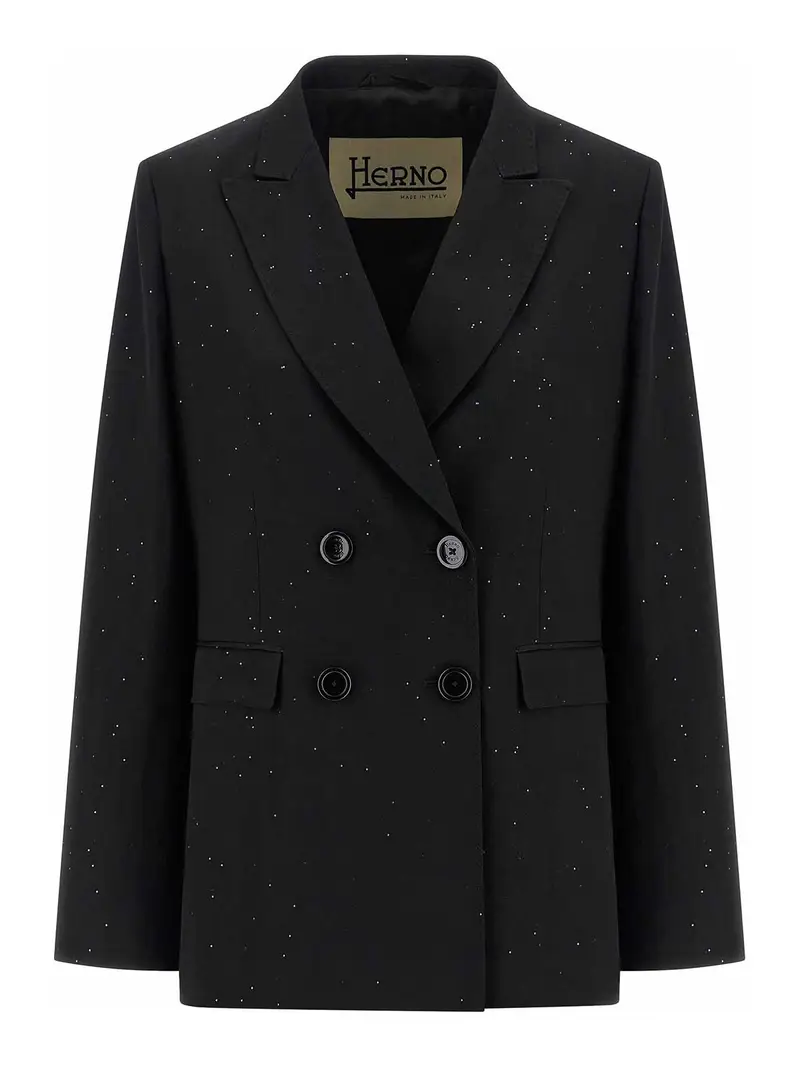 Blazer con micro paillettes Nero