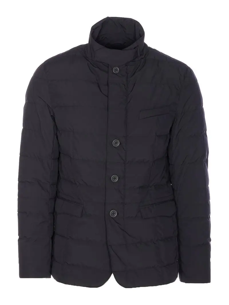 Blazer Nero Con Chiusura Zip E Bottoni