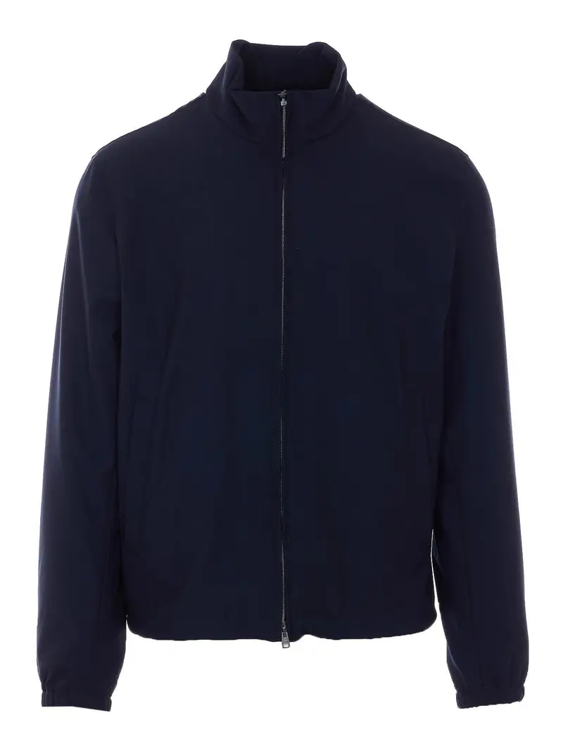 Bomber Blu Con Chiusura Zip Frontale