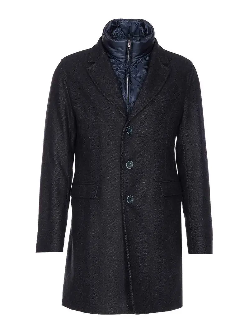 Cappotto blu navy singolo petto