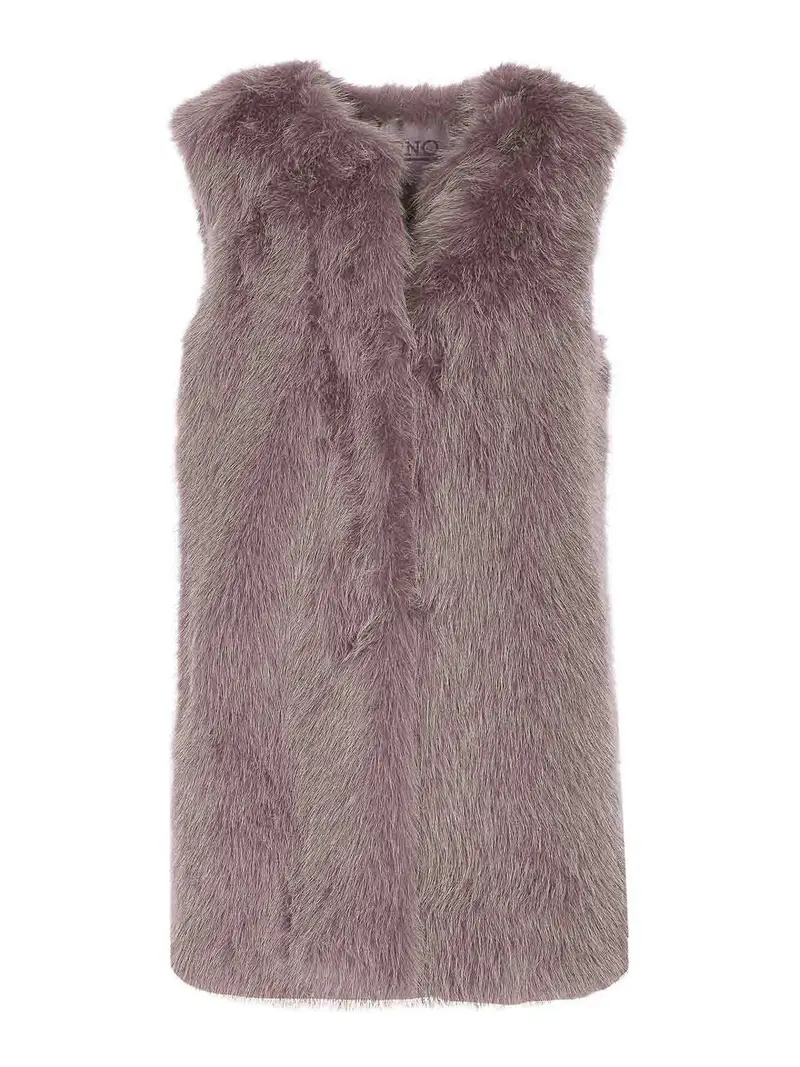 Giubbotto di pelliccia finta Color Carne E Neutri