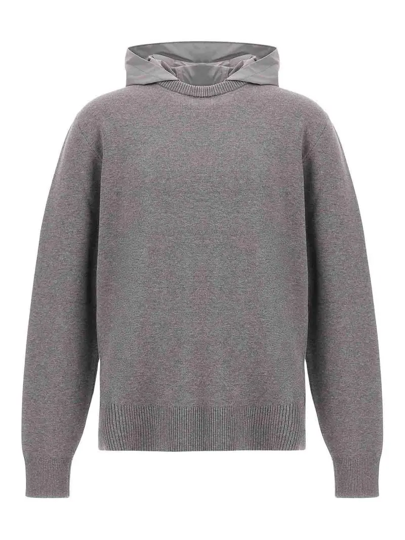 Maglione con cappuccio in nylon Grigio