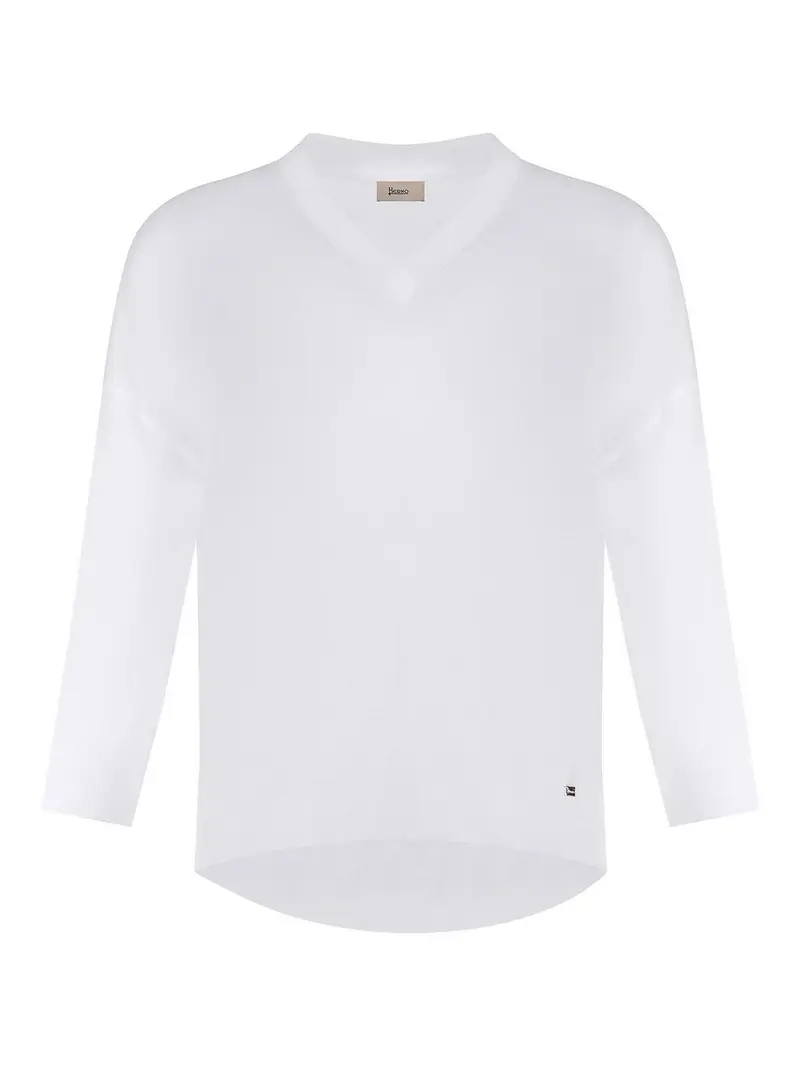 Maglione in miscela di cotone Bianco