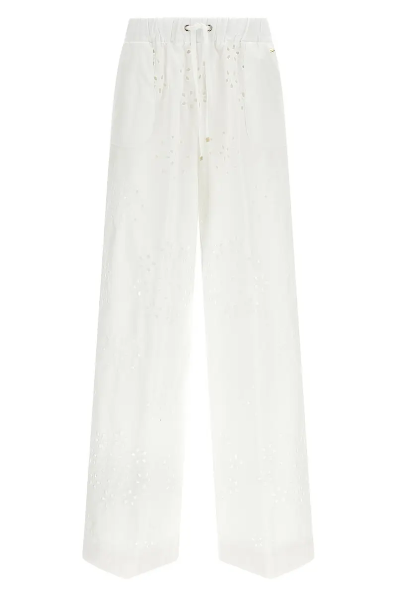 Pantalone Broderie Anglaise Bianco