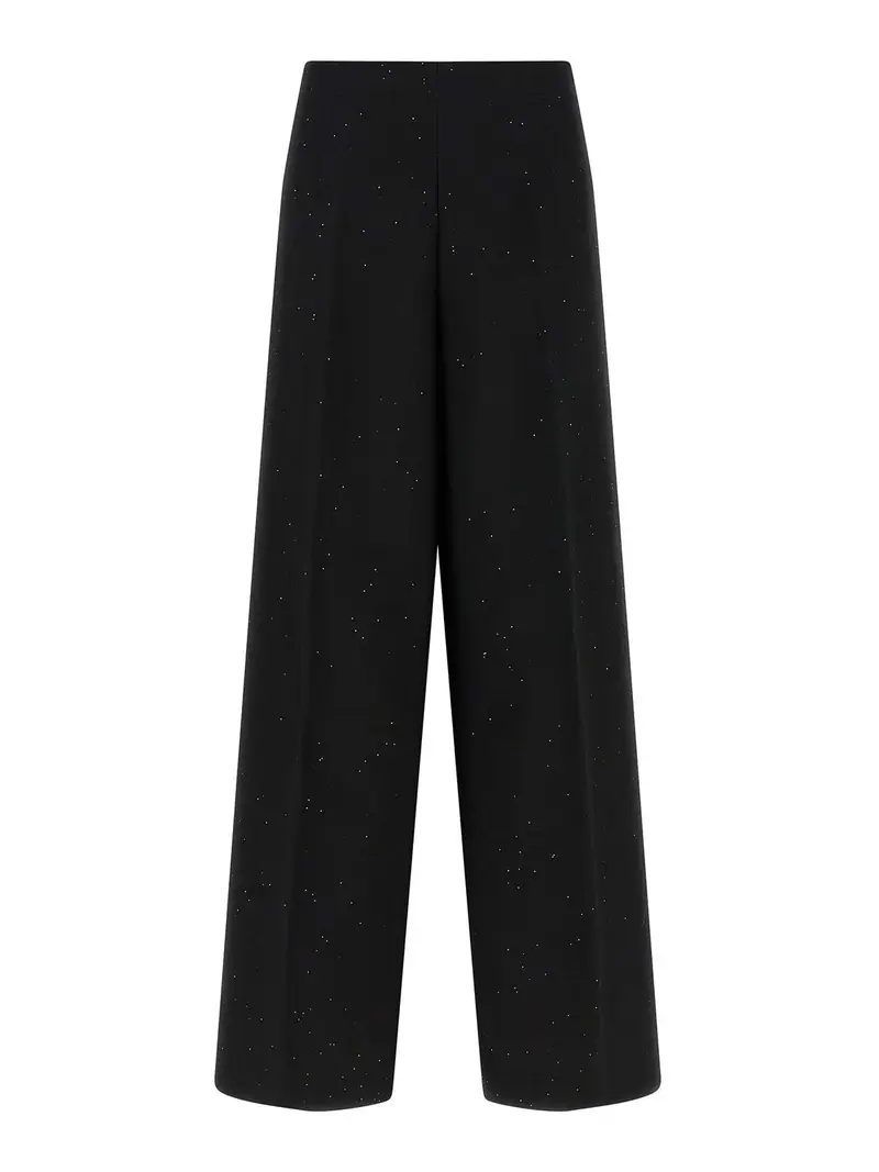 Pantaloni con micro paillettes Nero