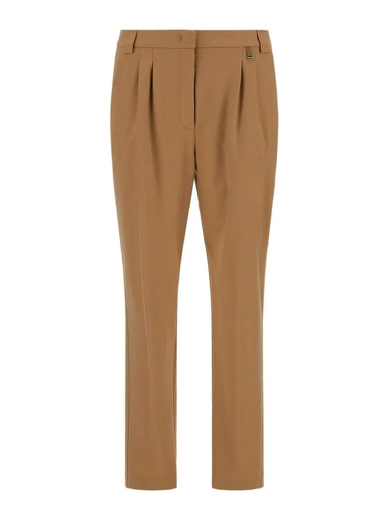 Pantaloni in lana Cammello