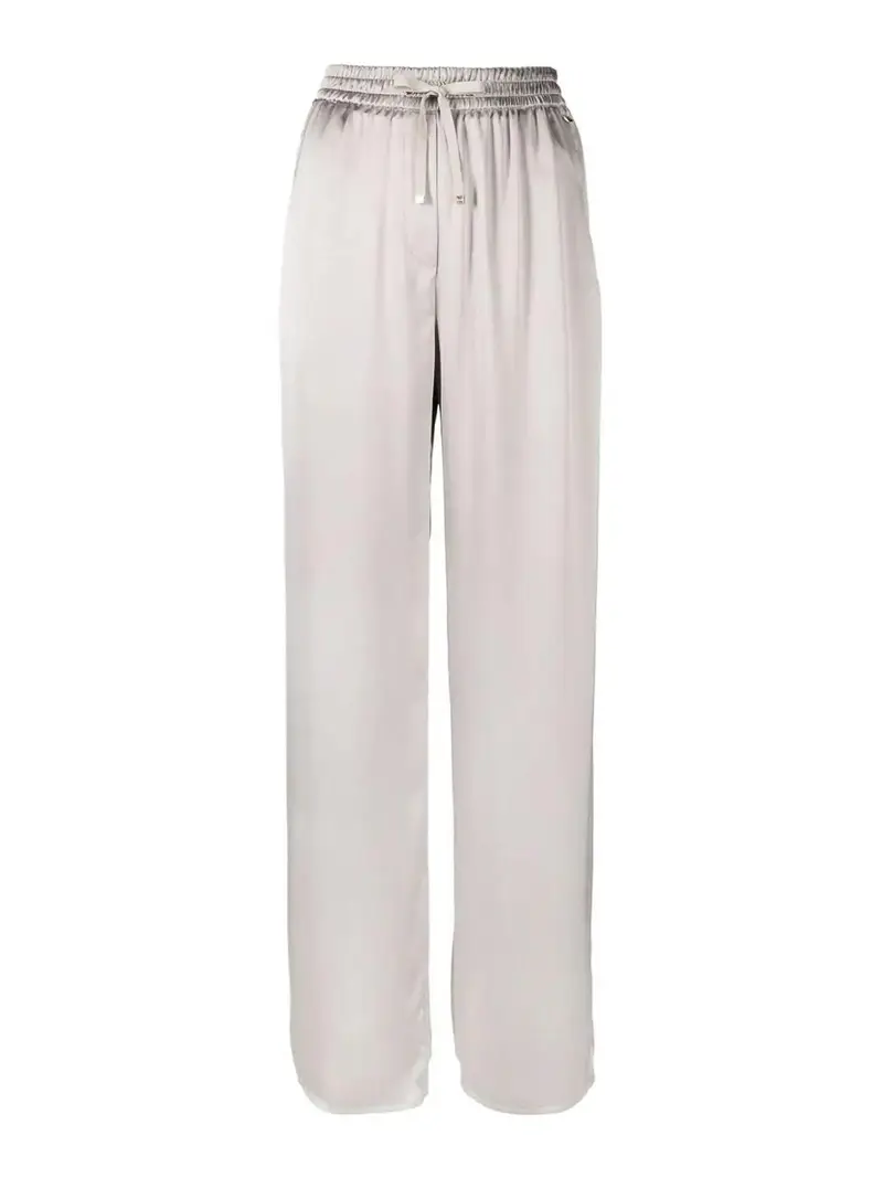 Pantaloni In Raso Casual Grigio