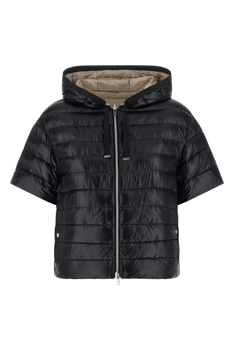 Piumino Reversibile Maniche Corte Nero