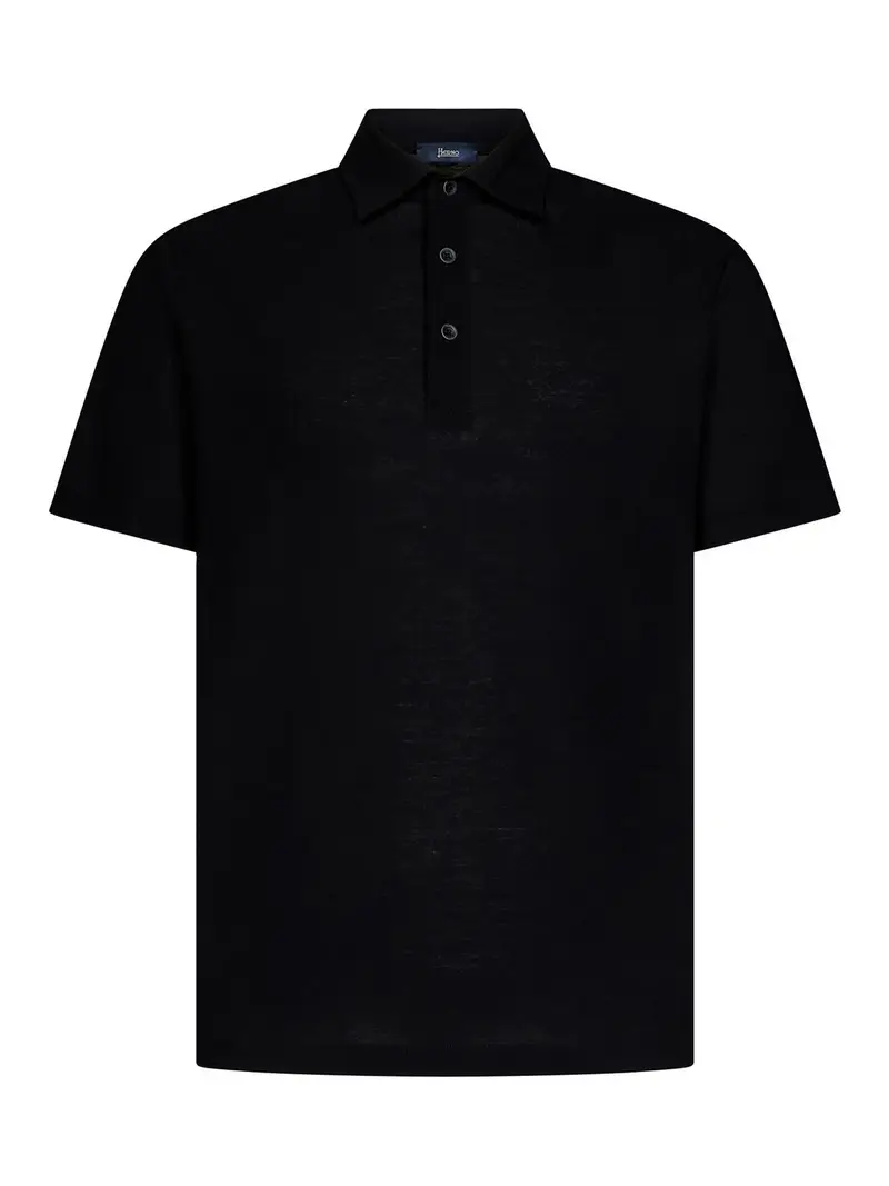 Polo nera a maniche corte Nero