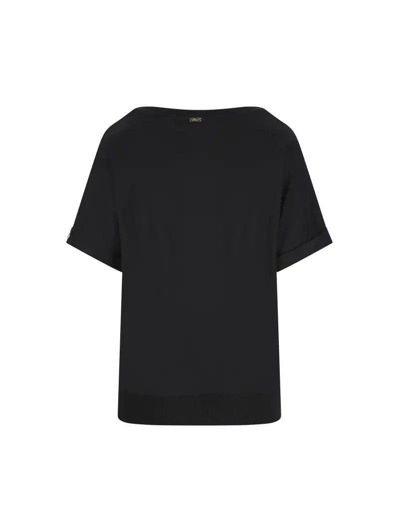 T-Shirt In Cotone NERO miniatura 2