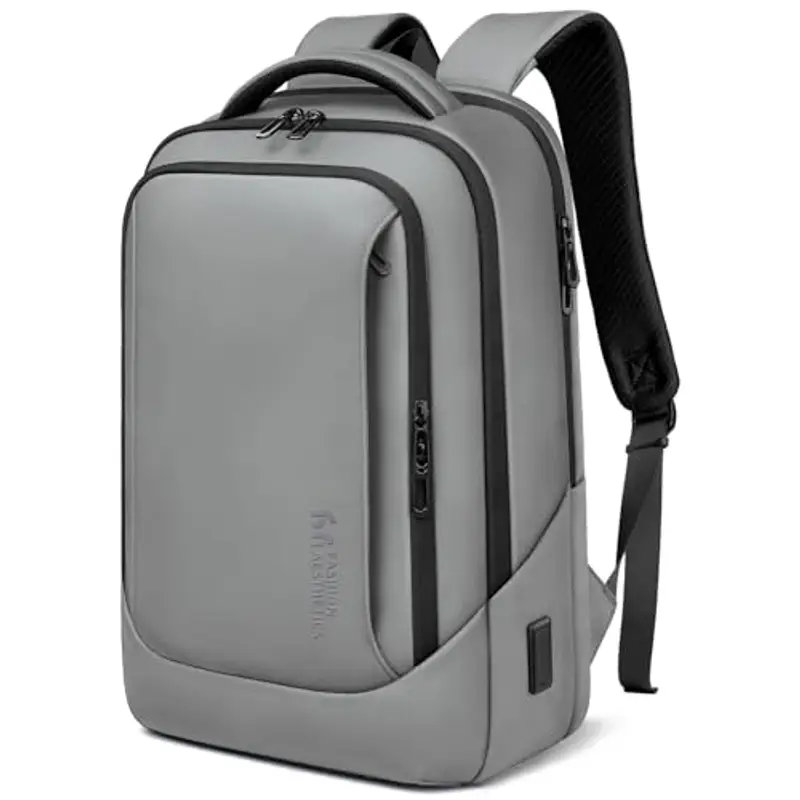 HEROIC KNIGHT Zaino per Computer Portatili da Uomo Zaini per PC portatili da 15,6 pollici, con porta USB antifurto Grande Capacità Resistente all'Acqua per lavoro Quotidiano Viaggio Università-Grigio