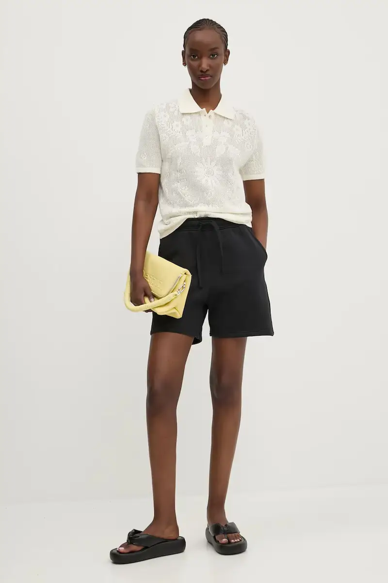 pantaloncini in cotone donna colore nero 50307-00001 miniatura 2