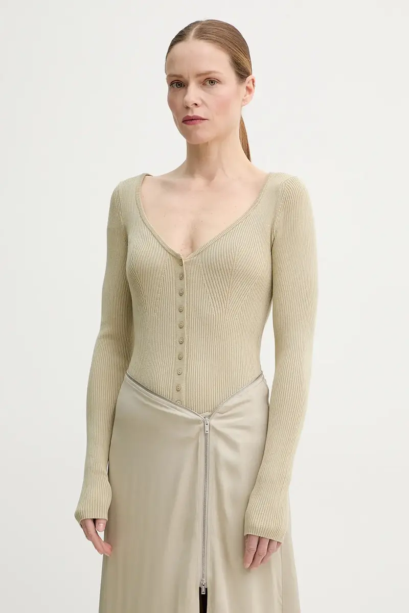 Herskind Cardigan Donna Beige 3569983 miniatura 4