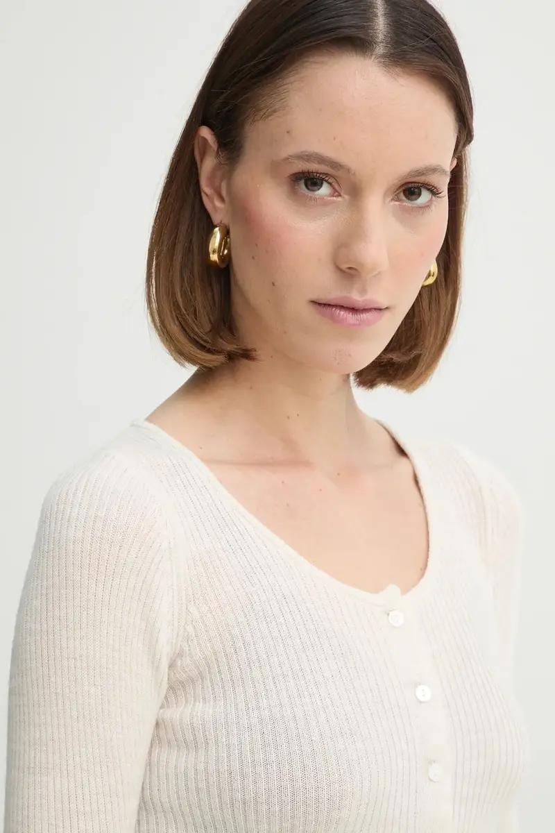 cardigan in lana Liw colore beige 5434825 miniatura 2