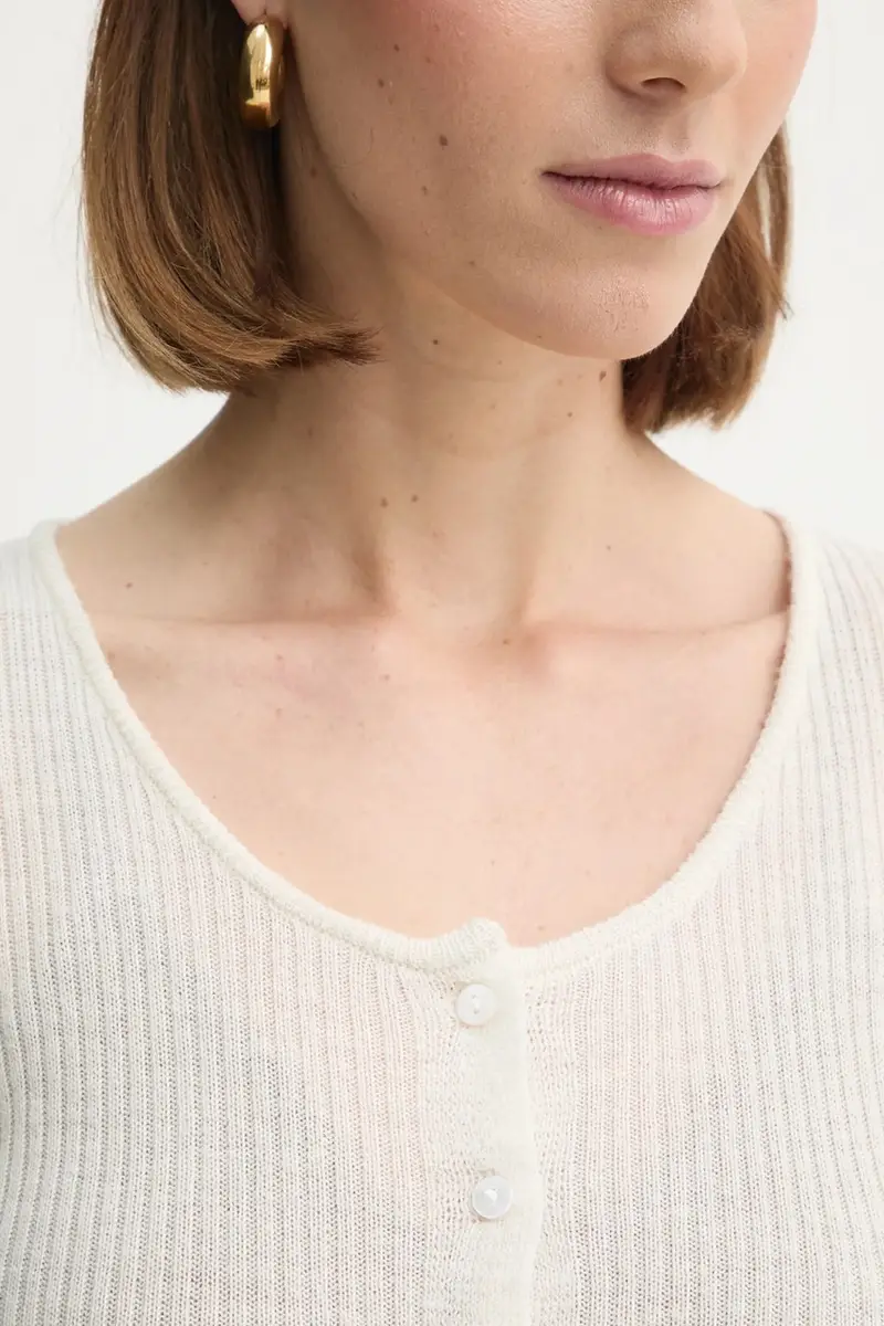 cardigan in lana Liw colore beige 5434825 miniatura 5