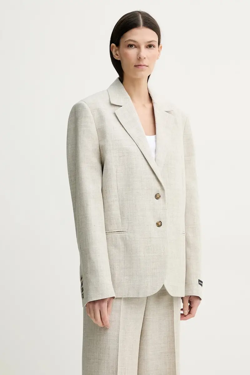 giacca in lino misto Matteo colore beige 5543188