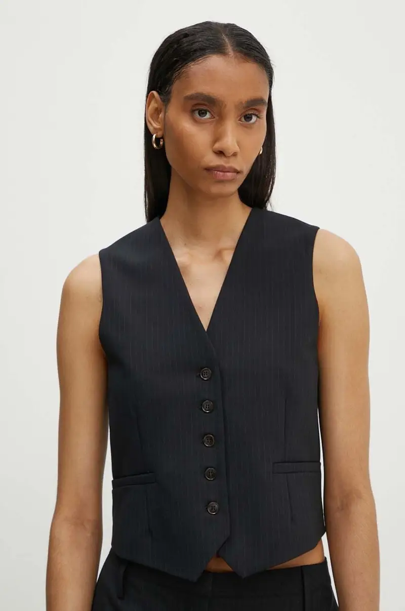 gilè con aggiunta di lana Mister colore blu navy 5217134