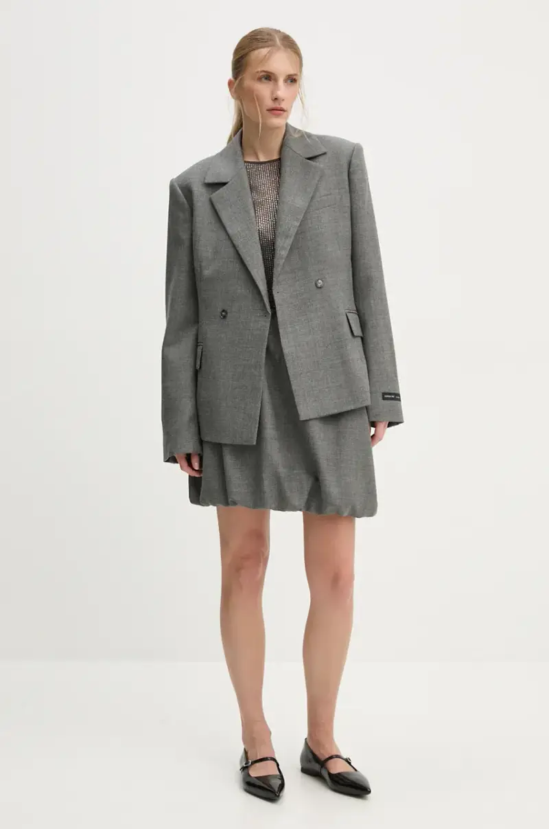 gonna in lana Evans colore grigio 5391140 miniatura 2