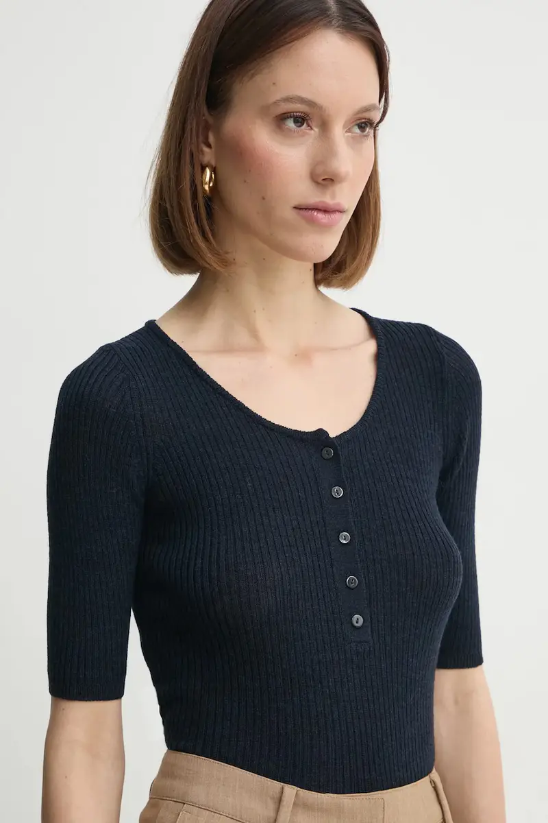 maglione in lana Agnes donna colore blu navy 5433825