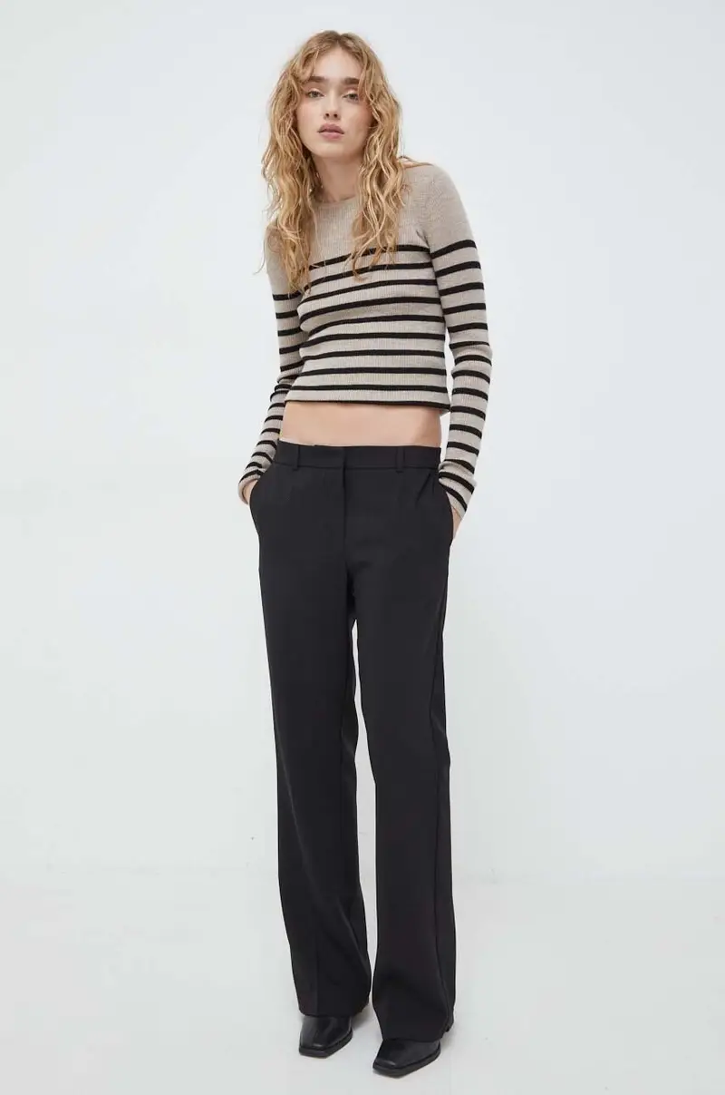 pantaloni donna colore nero miniatura 2