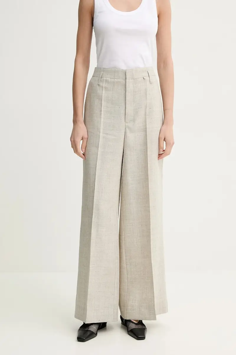 pantaloni in lino misto Poppy donna colore beige 5542188